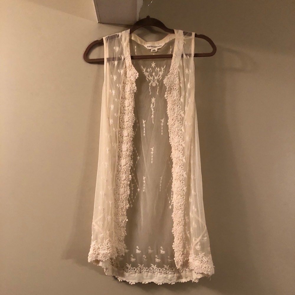 Urban Outfitters embroidered long vest